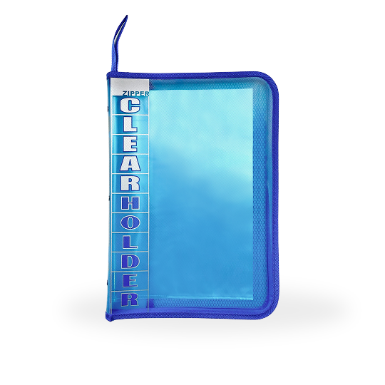 Topla Zipper Clear Holder 555 - 10 File - Biru