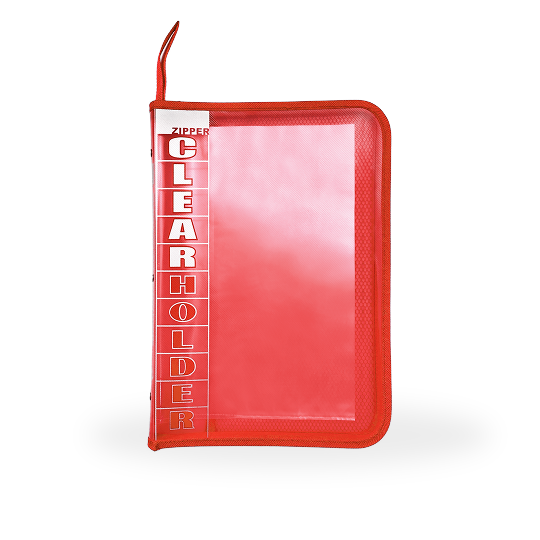 Topla Zipper Clear Holder 555 - 10 File - Merah