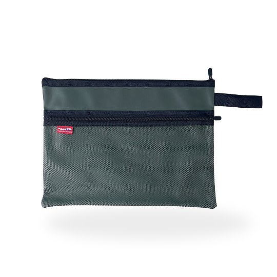 Topla Zipper Pocket Kulit - F4 - Abu